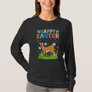Happy Easter Bunny Egg Funny Cougar Easter Sunday  T-Shirt
