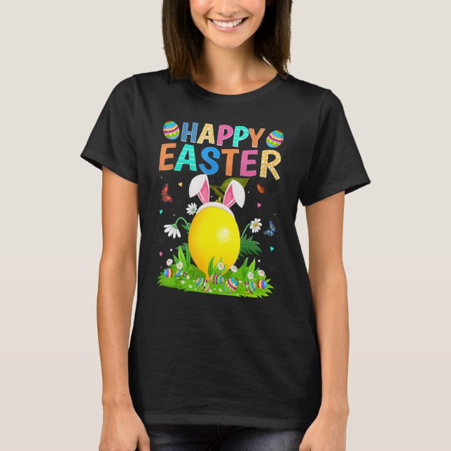Happy Easter Bunny Egg Funny Lemon Easter Sunday T-Shirt (Front)
