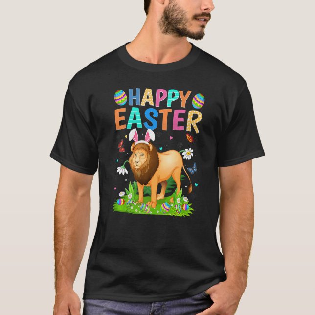 Happy Easter Bunny Egg Funny Mountain Lion Easter  T-Shirt (Front)
