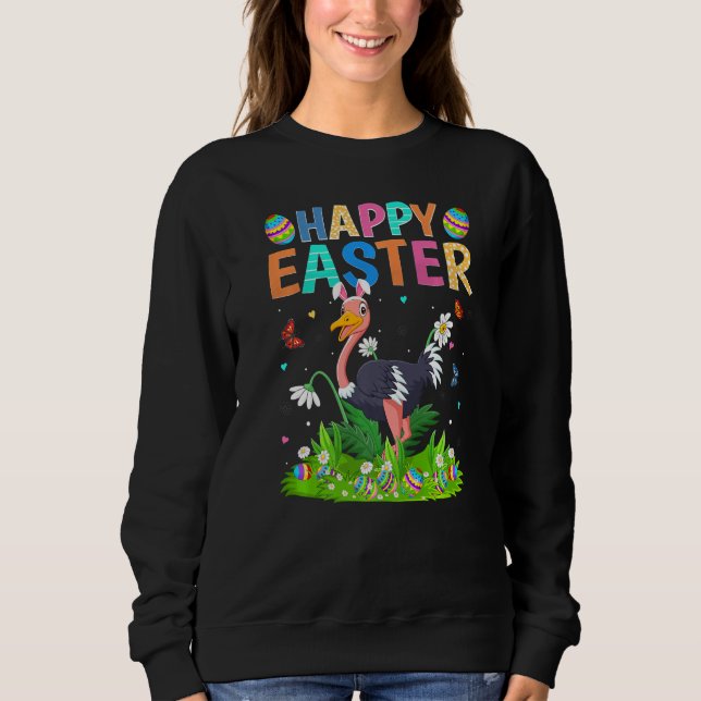 Happy Easter Bunny Egg Funny Ostrich Bird Easter S Sweatshirt (Front)