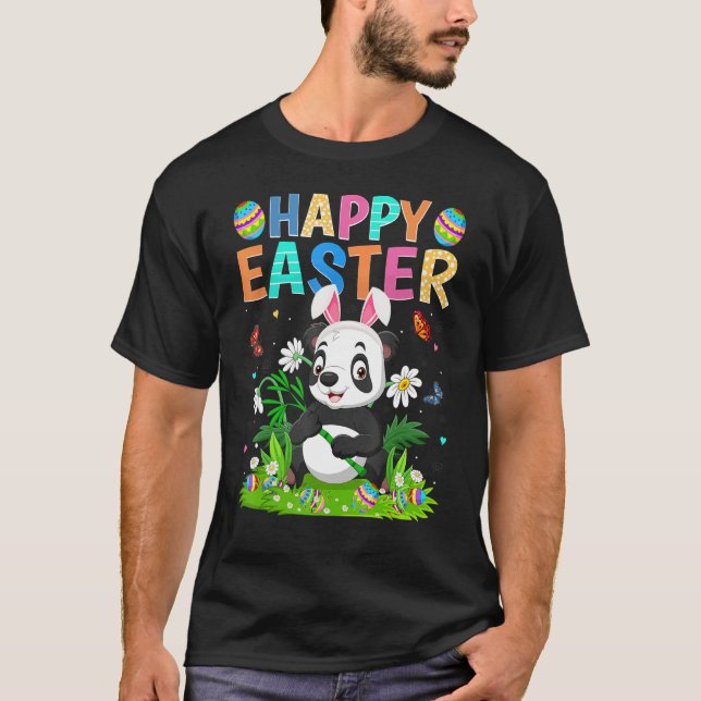 Happy Easter Bunny Egg Funny Panda Easter Sunday T-Shirt (Front)