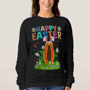Happy Easter Bunny Egg Funny Papaya Easter Sunday Sweatshirt