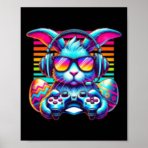 Happy Easter Bunny Egg Gamer Funny Video Game Kids Poster