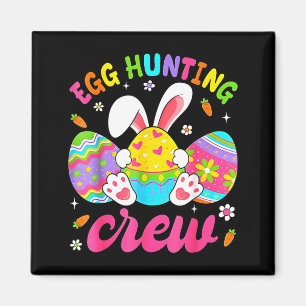 Happy easter bunny egg hunting squad crew family magnet