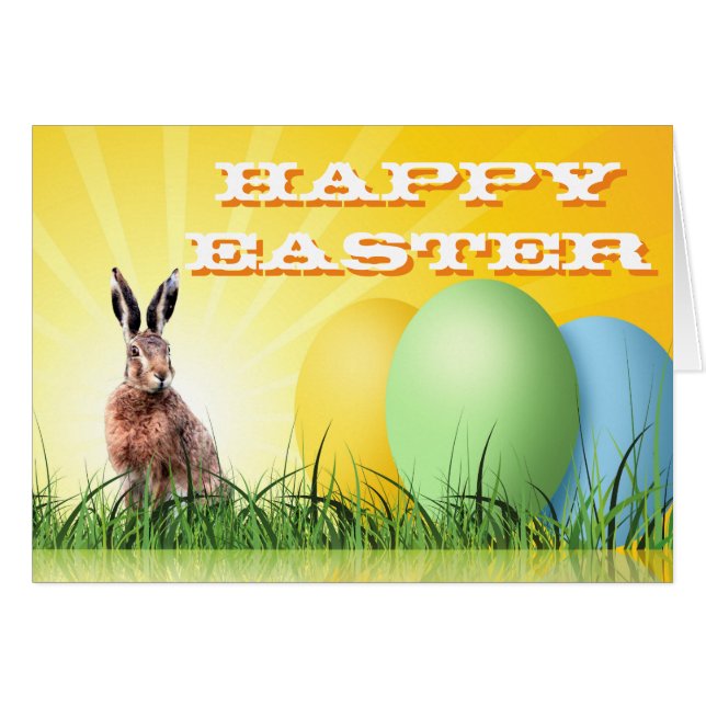 HAPPY EASTER - Bunny & Eggs (Front Horizontal)