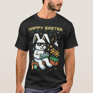 Happy Easter Bunny Eggs Boys Girls Kids Gamer Funn T-Shirt