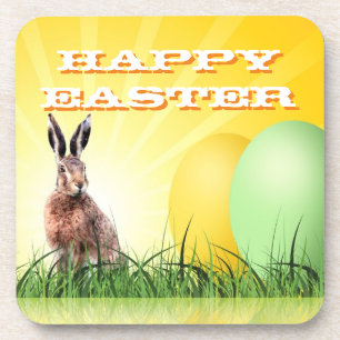 HAPPY EASTER - Bunny & Eggs Coaster