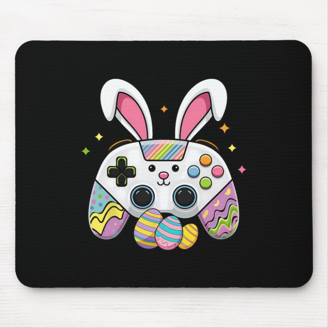 Happy Easter Bunny Eggs Gaming Easter Video Game M Mouse Pad (Front)