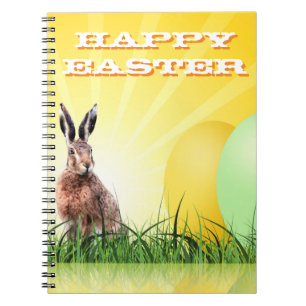 HAPPY EASTER - Bunny & Eggs Spiral Notebook
