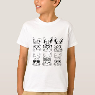 Happy Easter Bunny Face Gles Easter Day Womens Gir T-Shirt