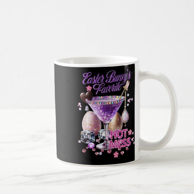 Happy Easter Bunny Favourite Hot Mess Cute Martini Coffee Mug (Right)
