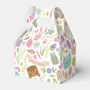 Happy Easter Bunny Floral Pattern Favour Box