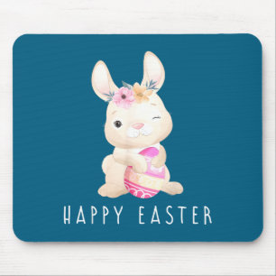 Happy Easter Bunny Funny Cute Rabbit Kids Design O Mouse Pad