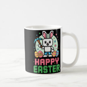 Happy easter bunny gaming pixel gamer  coffee mug