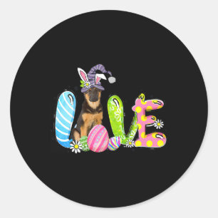 Happy Easter Bunny German Shepherd Dog Egg Love Ea Classic Round Sticker