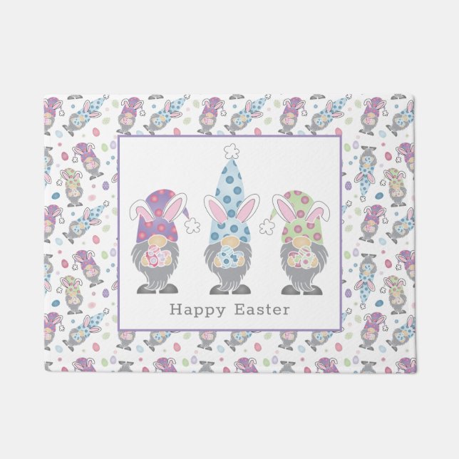 Happy Easter Bunny Gnomes Doormat (Front)