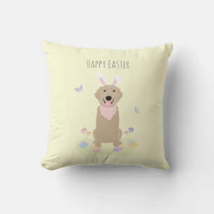 Happy Easter Bunny Golden Retriever Cushion