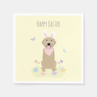Happy Easter Bunny Golden Retriever Napkin