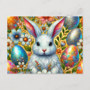 HAPPY EASTER BUNNY GREETING ~  HOLIDAY POSTCARD