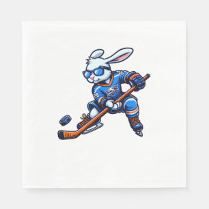 Happy Easter Bunny Hockey Rabbit Men Women Kid  Napkin