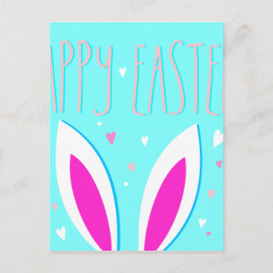 happy easter bunny holiday postcard