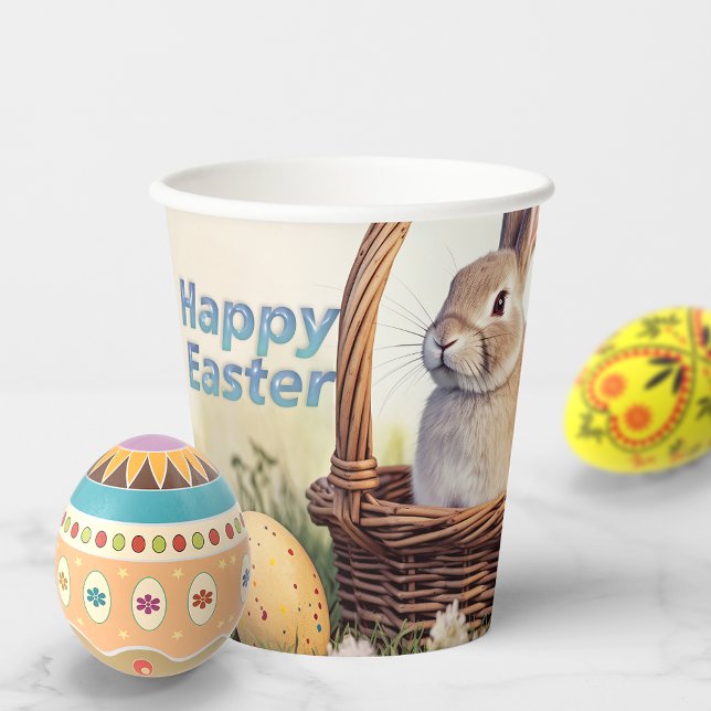 Happy Easter Bunny In A Basket Paper Cups (Creator Uploaded)