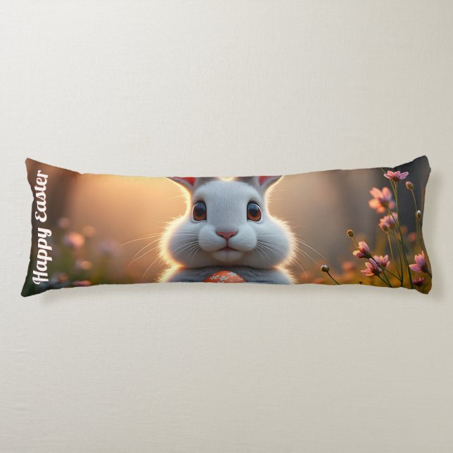 Happy Easter Bunny in the Magic of Spring Body Cushion (Front)