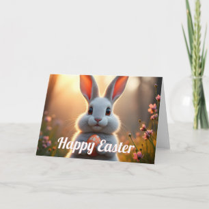 Happy Easter Bunny in the Magic of Spring Card