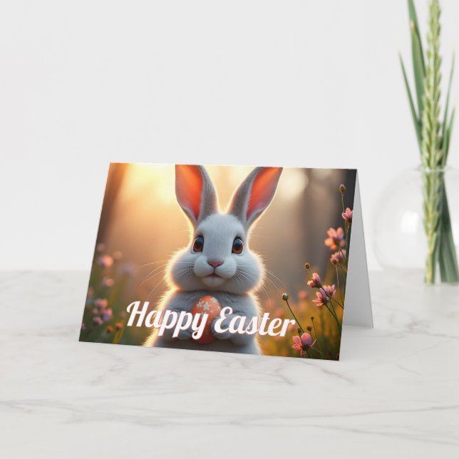 Happy Easter Bunny in the Magic of Spring Card (Front)