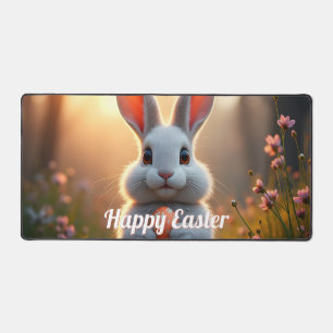 Happy Easter Bunny in the Magic of Spring Desk Mat