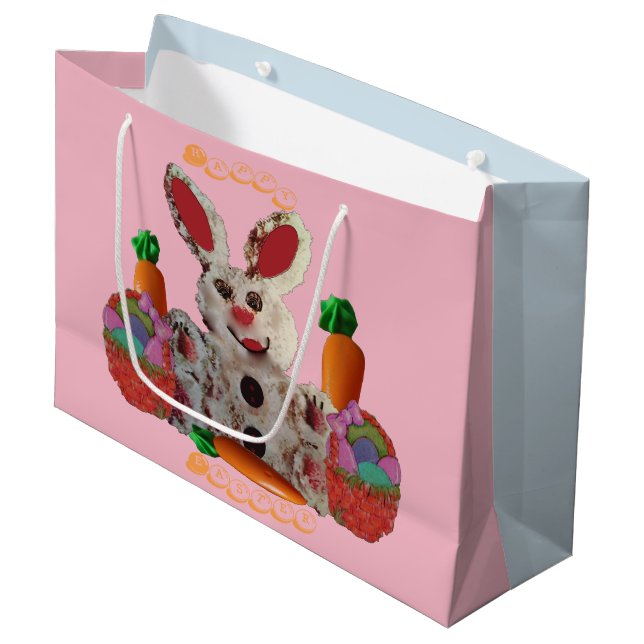 Happy Easter Bunny Large Gift Bag (Front Angled)
