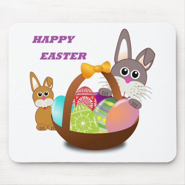 "HAPPY EASTER" BUNNY MOUSE PAD (Front)