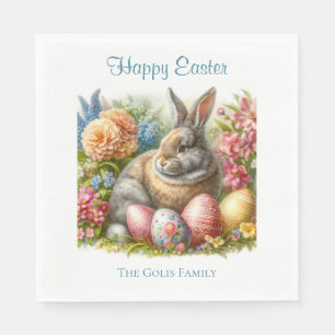 Happy Easter Bunny Personalised Napkin