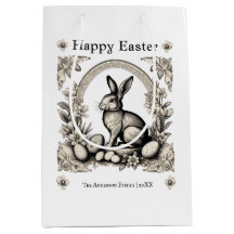 Happy Easter Bunny Personalised Retro Rabbit Chic