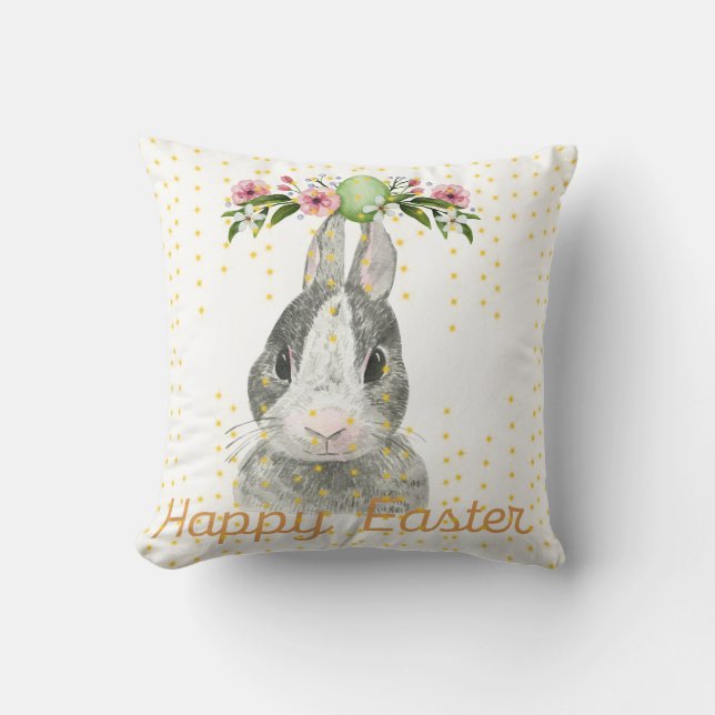 Happy Easter, Bunny Pillow (Front)
