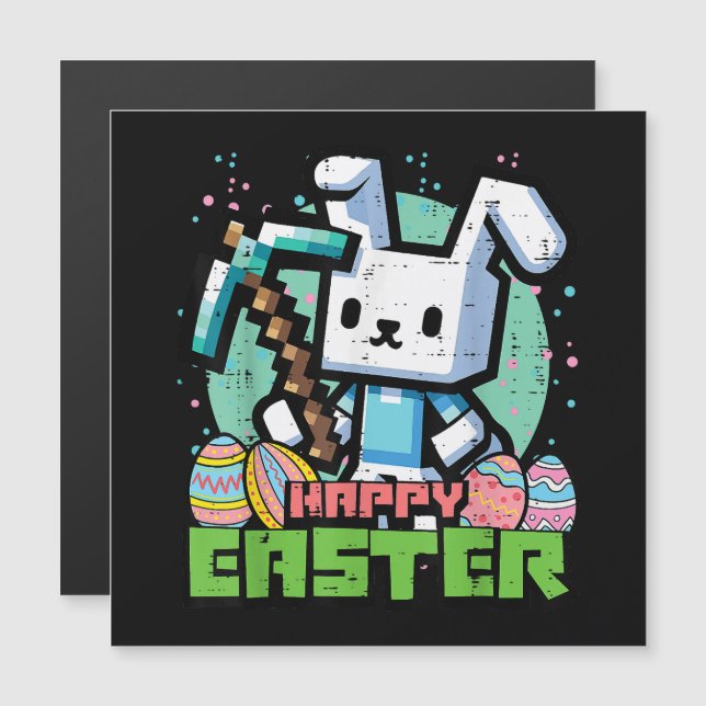 Happy Easter Bunny Pixel Game  (Front/Back)