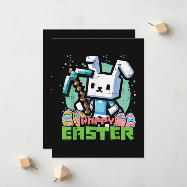 Happy Easter Bunny Pixel Game  Announcement (Front/Back In Situ)