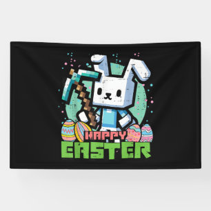 Happy Easter Bunny Pixel Game  Banner
