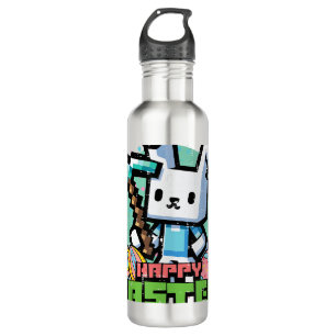 Happy Easter Bunny Pixel Game Gaming Gamer Boys Ki 710 Ml Water Bottle