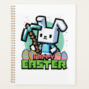 Happy Easter Bunny Pixel Game Gaming Gamer Boys Ki Planner