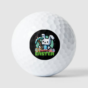 Happy Easter Bunny Pixel Game  Golf Balls