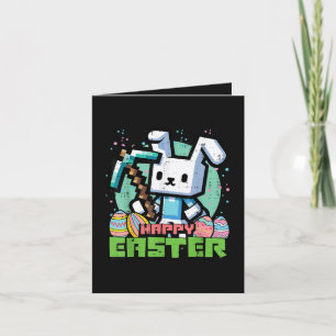 Happy Easter Bunny Pixel Game  Holiday Card
