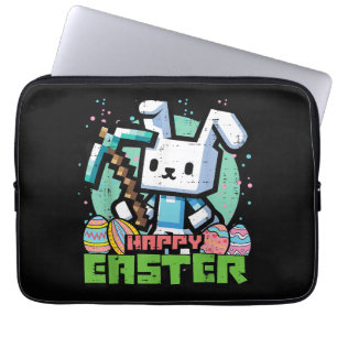 Happy Easter Bunny Pixel Game  Laptop Sleeve