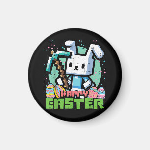 Happy Easter Bunny Pixel Game  Magnet