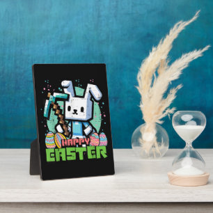 Happy Easter Bunny Pixel Game  Plaque