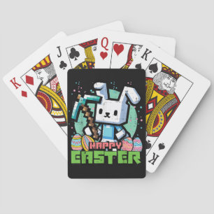 Happy Easter Bunny Pixel Game  Playing Cards