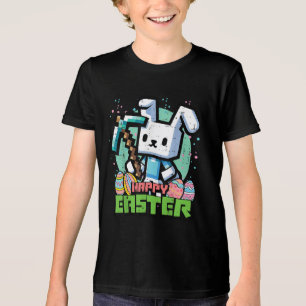 Happy Easter Bunny Pixel Game  Tri-Blend Shirt