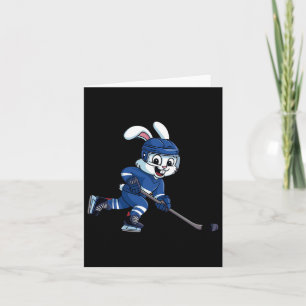 Happy Easter Bunny Playing Ice Hockey Easter Sport Card