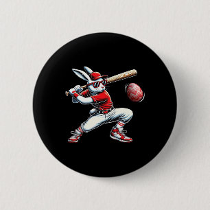 Happy Easter Bunny Playing Sell Easter Sport Kids 6 Cm Round Badge