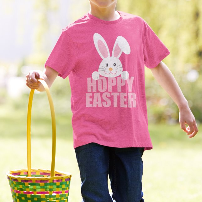 Happy Easter Bunny Pun Cute Pink Girls T-Shirt (Creator Uploaded)